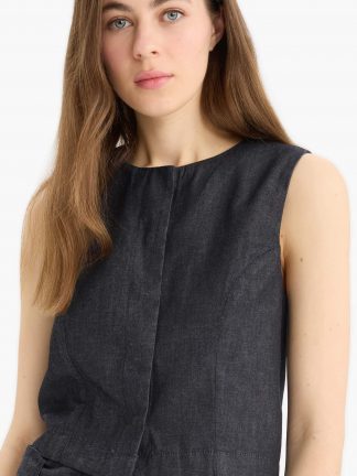 جلیقه زنانه آبی تیره دفکتو تصویر ۱