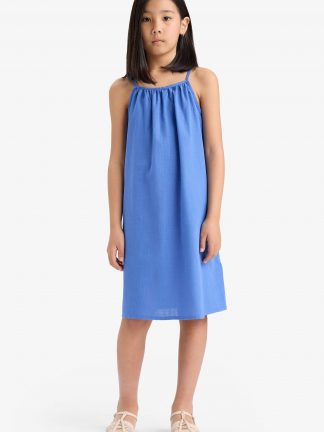 پیراهن دخترانه آبی دفکتو