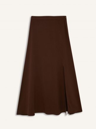 دامن ماکسی زنانه قهوه ای دفکتو تصویر ۱