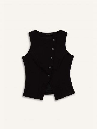 جلیقه زنانه مشکی دفکتو تصویر ۱