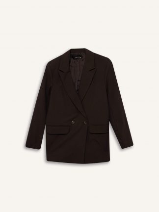 کت زنانه قهوه ای دفکتو تصویر ۱