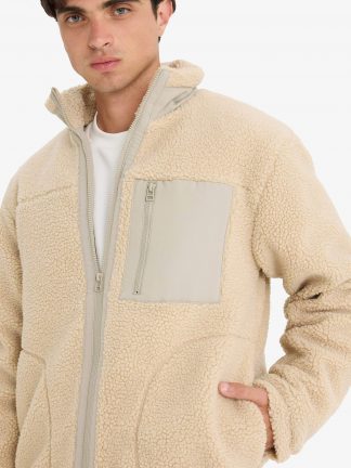 کاپشن مردانه بژ دفکتو تصویر ۱