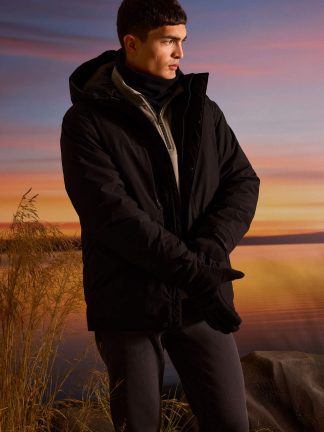 کاپشن مردانه مشکی دفکتو تصویر ۱