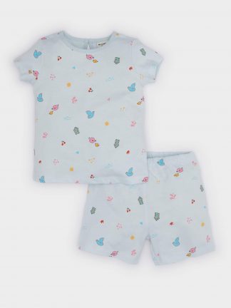 ست لباس نوزاد دختر آبی روشن دفکتو