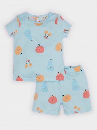 ست لباس نوزاد دختر آبی روشن دفکتو