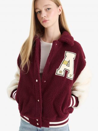 کت زنانه زرشکی دفکتو تصویر ۱