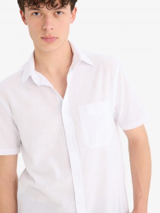 پیراهن آستین کوتاه مردانه سفید دفکتو تصویر ۱