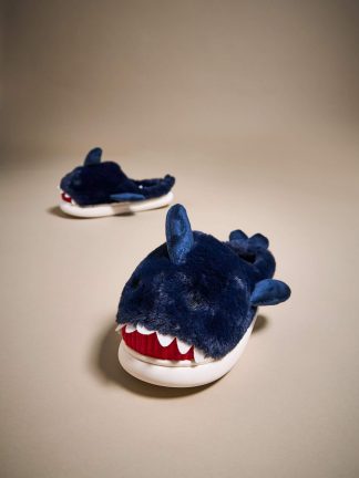 دمپایی روفرشی مردانه آبی مدل کوسه دفکتو