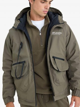 کاپشن مردانه خاکی دفکتو تصویر ۱