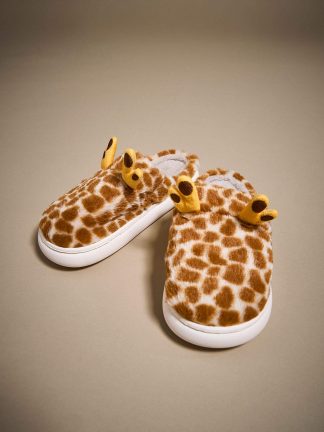 دمپایی حوله ای زنانه طرح زرافه دفکتو