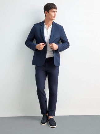 شلوار پارچه ای مردانه سرمه ای دفکتو تصویر ۱