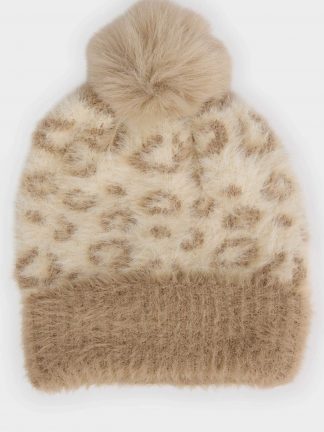 کلاه بافت دخترانه بژ دفکتو تصویر ۱