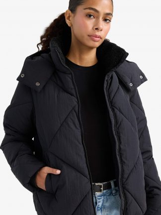 کاپشن زنانه مشکی دفکتو تصویر ۱