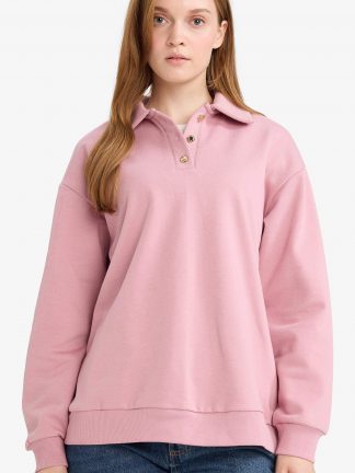 سویشرت زنانه زرشکی دفکتو تصویر ۱