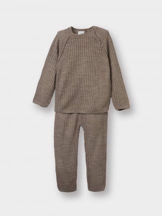 ست لباس نوزاد پسر بژ دفکتو تصویر ۱