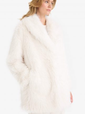 پالتو زنانه سفید دفکتو تصویر ۱