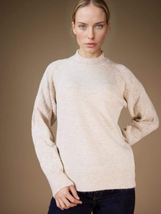 پلیور زنانه بژ دفکتو تصویر ۱