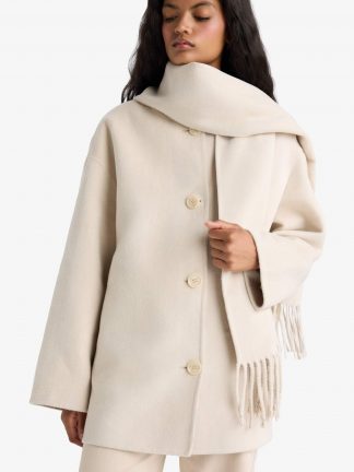 پالتو زنانه بژ دفکتو تصویر ۱