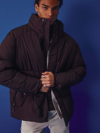 کاپشن مردانه قهوه ای دفکتو تصویر ۱