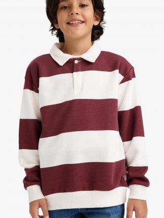 سویشرت پسرانه آجری (فرعی) (مادر: زرشکی) دفکتو تصویر ۱