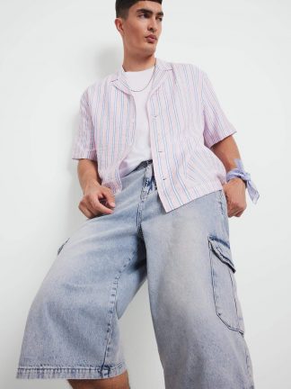 شلوارک مردانه آبی روشن دفکتو