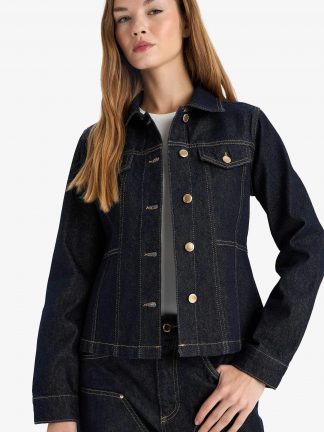 کت جین زنانه آبی تیره دفکتو تصویر ۱