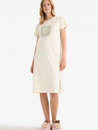 لباس خواب زنانه بژ دفکتو تصویر ۱