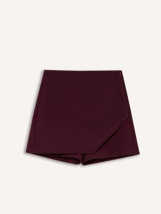 شلوارک زنانه زرشکی دفکتو