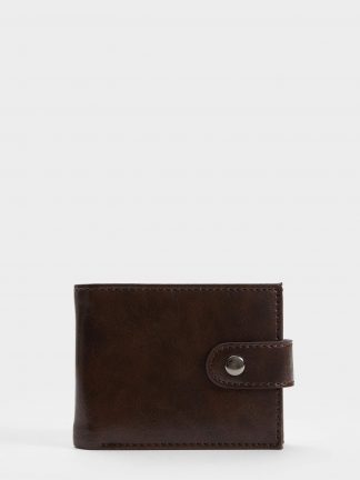 کیف پول و کارت مردانه قهوه ای دفکتو تصویر ۱