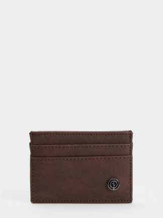 کیف پول و کارت مردانه قهوه ای دفکتو تصویر ۱