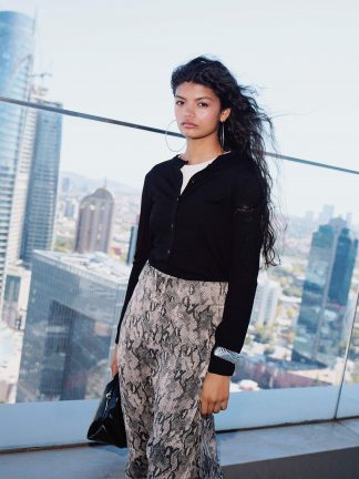 دامن میدی زنانه مشکی دفکتو تصویر ۱