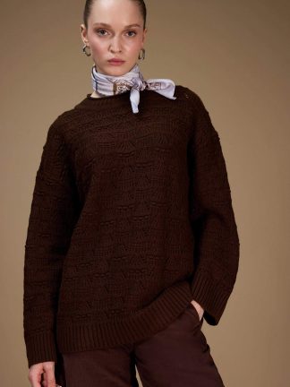 تونیک زنانه قهوه ای دفکتو تصویر ۱