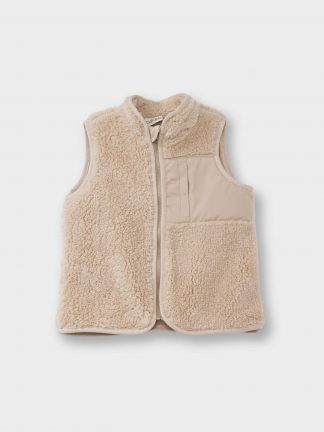 جلیقه نوزاد پسر بژ دفکتو تصویر ۱