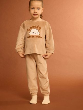 ست لباس نوزاد دختر بژ دفکتو تصویر ۱