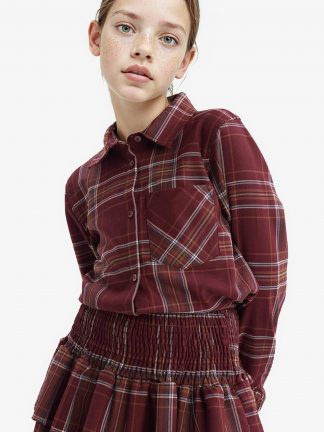 شومیز دخترانه زرشکی دفکتو تصویر ۱