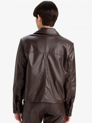 کت زنانه قهوه ای تیره دفکتو تصویر ۱