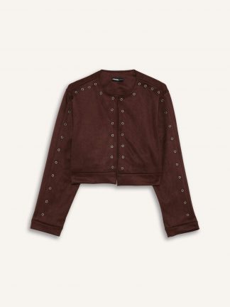 کت زنانه قهوه ای دفکتو تصویر ۱