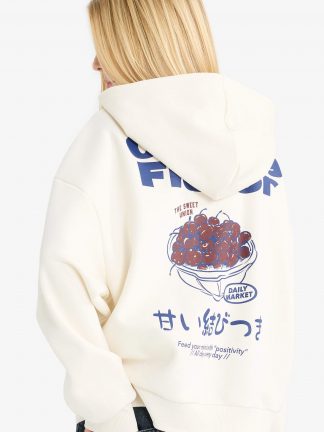 هودی زنانه سفید دفکتو تصویر ۱