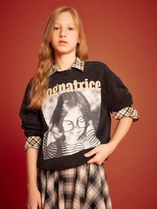 سویشرت دخترانه خاکستری تیره دفکتو تصویر ۱