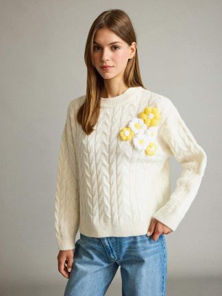 پلیور زنانه بژ دفکتو تصویر ۱