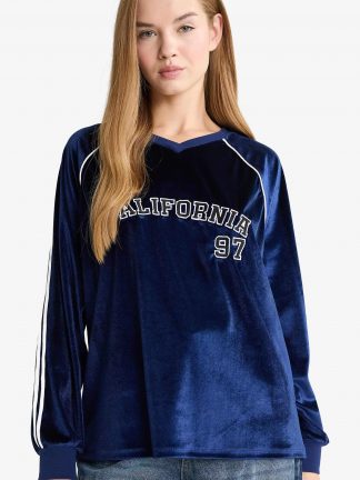 سویشرت زنانه سرمه ای دفکتو تصویر ۱