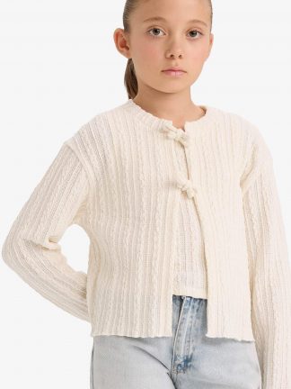 ژاکت دخترانه بژ دفکتو تصویر ۱