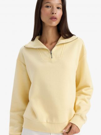 سویشرت زنانه زرد روشن دفکتو تصویر ۱