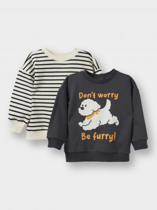 سویشرت نوزاد پسر خاکستری تیره دفکتو تصویر ۱