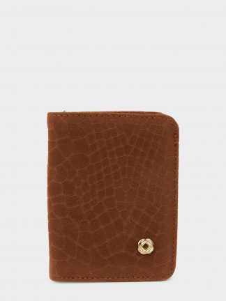 کیف پول زنانه قهوه ای دفکتو تصویر ۱