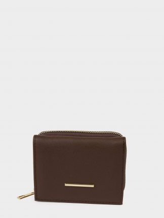 کیف پول زنانه قهوه ای دفکتو تصویر ۱