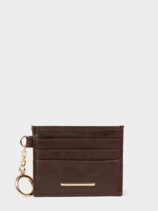 کیف پول و کارت زنانه قهوه ای دفکتو تصویر ۱