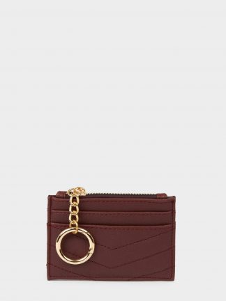 کیف پول و کارت زنانه زرشکی دفکتو تصویر ۱