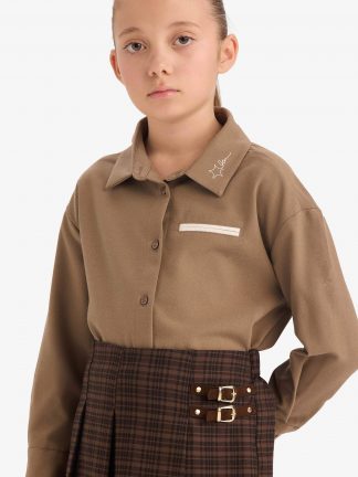 شومیز دخترانه بژ دفکتو تصویر ۱