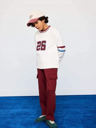 شلوار راحتی پسرانه زرشکی دفکتو تصویر ۱